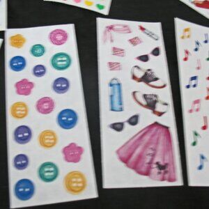 Creative Memories Lot Stickers, 35 studio -Sports, Backpacks, Rain Puddles, Food